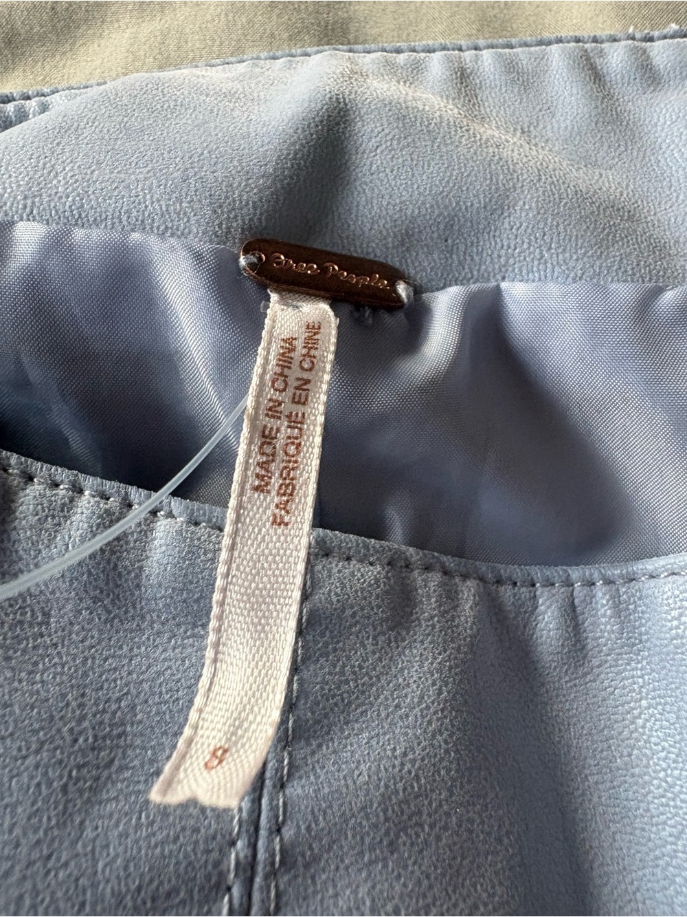 Free people Pleather mini Skirt-Blue - Picture 4 of 6